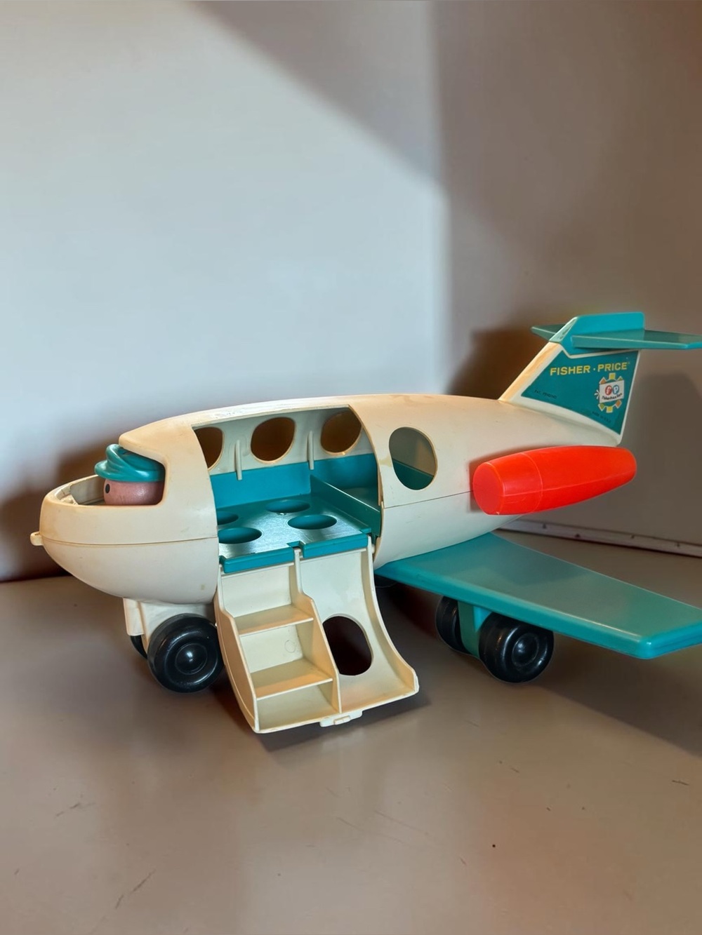 Vintage Fisher Price Play Family Airplane Fun Jet 1970s Toy